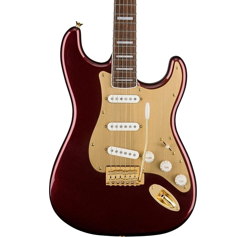 Электрогитара Squier 40th Anniversary Stratocaster Gold Edition, с грифом Laurel, рубиново-красный Squier 40th Anniversary Stratocaster Gold Edition Electric Guitar, with Laurel Fingerboard
Электрогитара Squier 40th Anniversary Stratocaster Gold Edition, с грифом Laurel, рубиново-красный Squier 40th Anniversary Stratocaster Gold Edition Electric Guitar, with Laurel Fingerboard