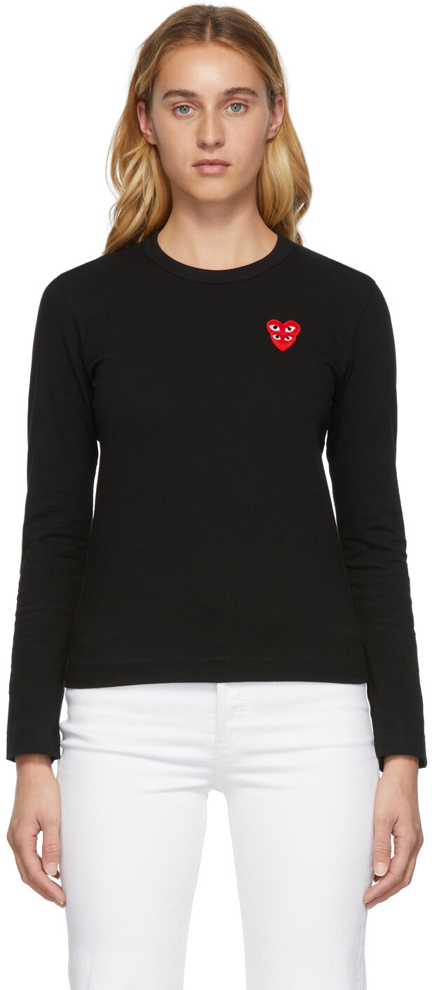 Черная многослойная футболка с двойным сердцем Comme des Garçons Play, Черный
Черная многослойная футболка с двойным сердцем Comme des Garçons Play, Черный