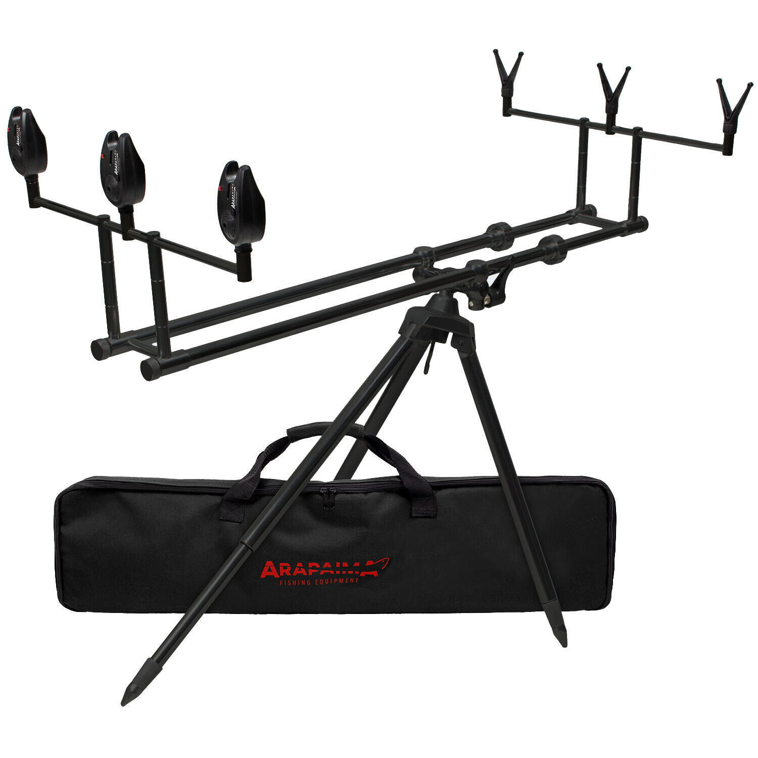 Rod Pod 'Triplecoast' Набор из 3 удочек | включая 3 подушечки V + 3 сигнализатора поклевки ARAPAIMA FISHING EQUIPMENT, черный
Rod Pod 'Triplecoast' Набор из 3 удочек | включая 3 подушечки V + 3 сигнализатора поклевки ARAPAIMA FISHING EQUIPMENT, черный
