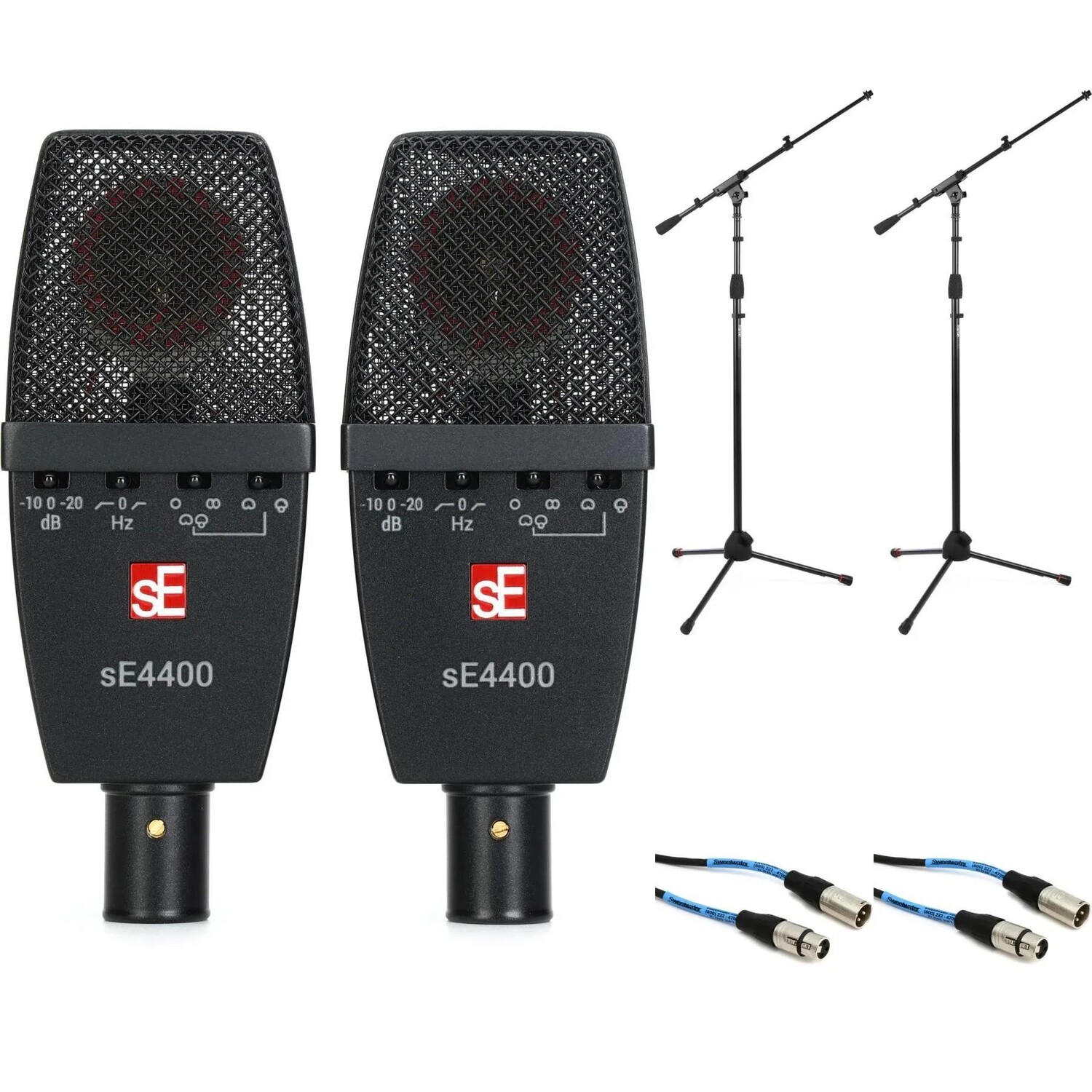 sE Electronics sE4400 Конденсаторный микрофон с большой диафрагмой, подставками и кабелями — подобранная пара
sE Electronics sE4400 Конденсаторный микрофон с большой диафрагмой, подставками и кабелями — подобранная пара