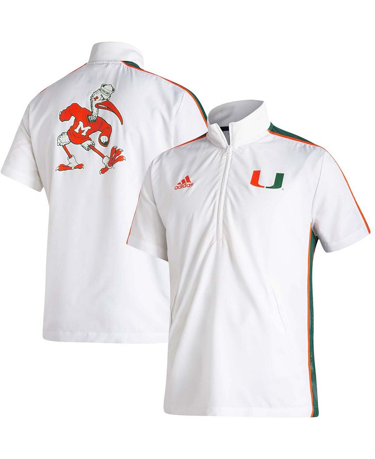 Мужская белая куртка miami hurricanes football strategy с короткими рукавами и молнией до половины adidas, белый
Мужская белая куртка miami hurricanes football strategy с короткими рукавами и молнией до половины adidas, белый