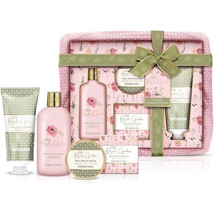 Роскошный подарочный набор корзин для купания Baylis & Harding Royale Garden Rose Poppy & Vanilla — подходит для веганов
Роскошный подарочный набор корзин для купания Baylis & Harding Royale Garden Rose Poppy & Vanilla — подходит для веганов