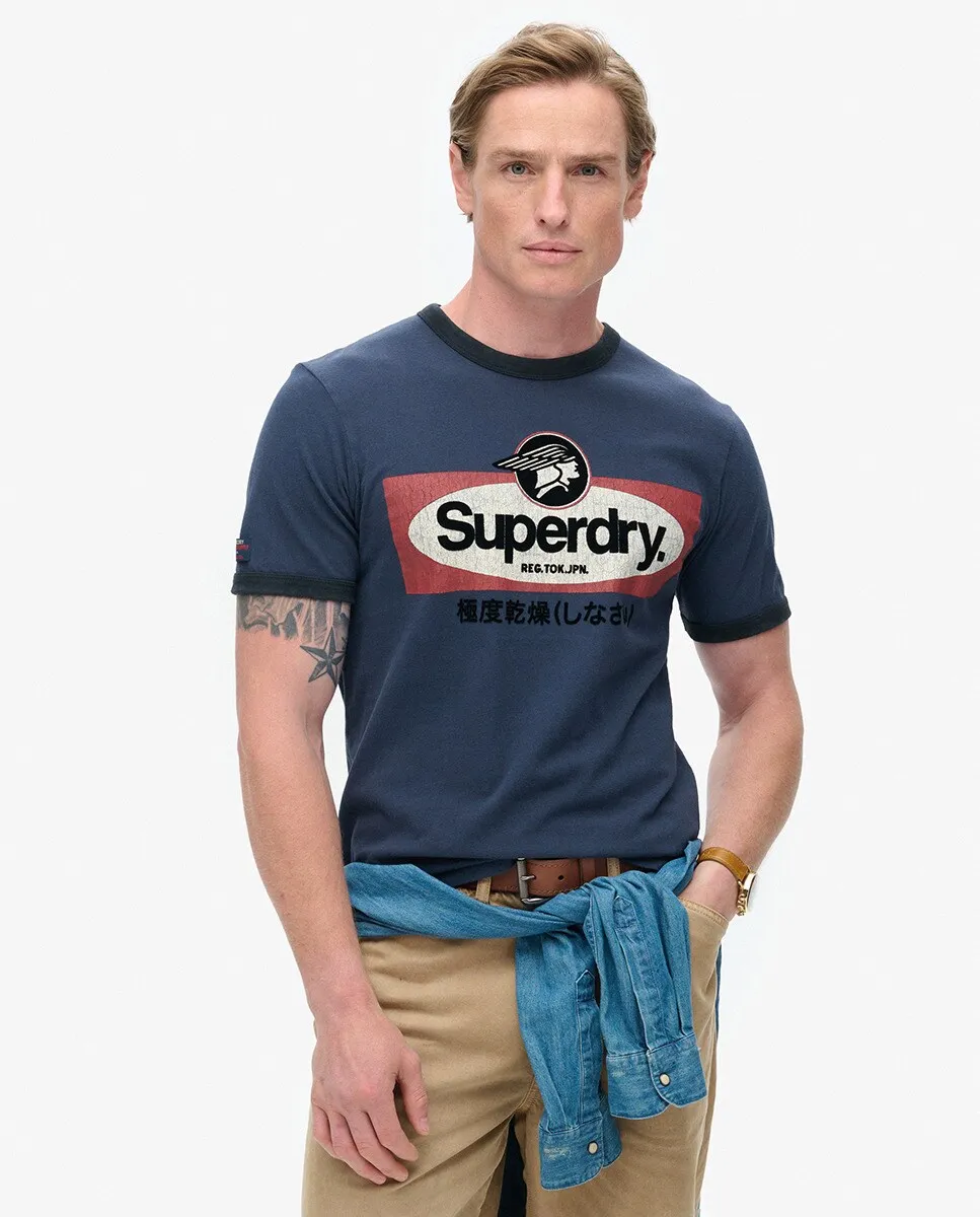 Футболка с графическим рисунком и логотипом Core Ringer Workwear Superdry, темно-синий
Футболка с графическим рисунком и логотипом Core Ringer Workwear Superdry, темно-синий