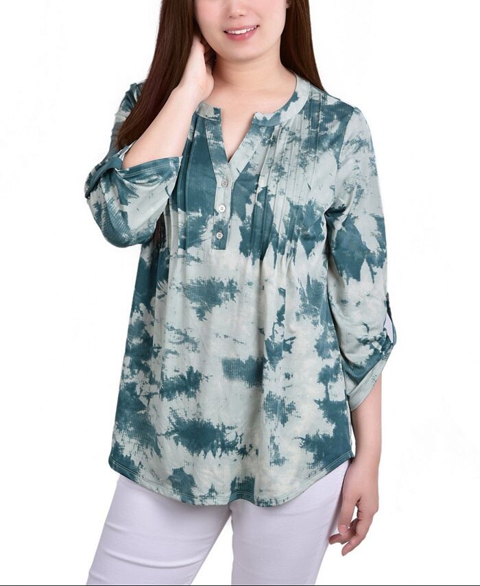 Женский трикотажный жаккардовый топ с отвернутыми рукавами 3/4 и язычком NY Collection, цвет Seafoam Tiedye
Женский трикотажный жаккардовый топ с отвернутыми рукавами 3/4 и язычком NY Collection, цвет Seafoam Tiedye