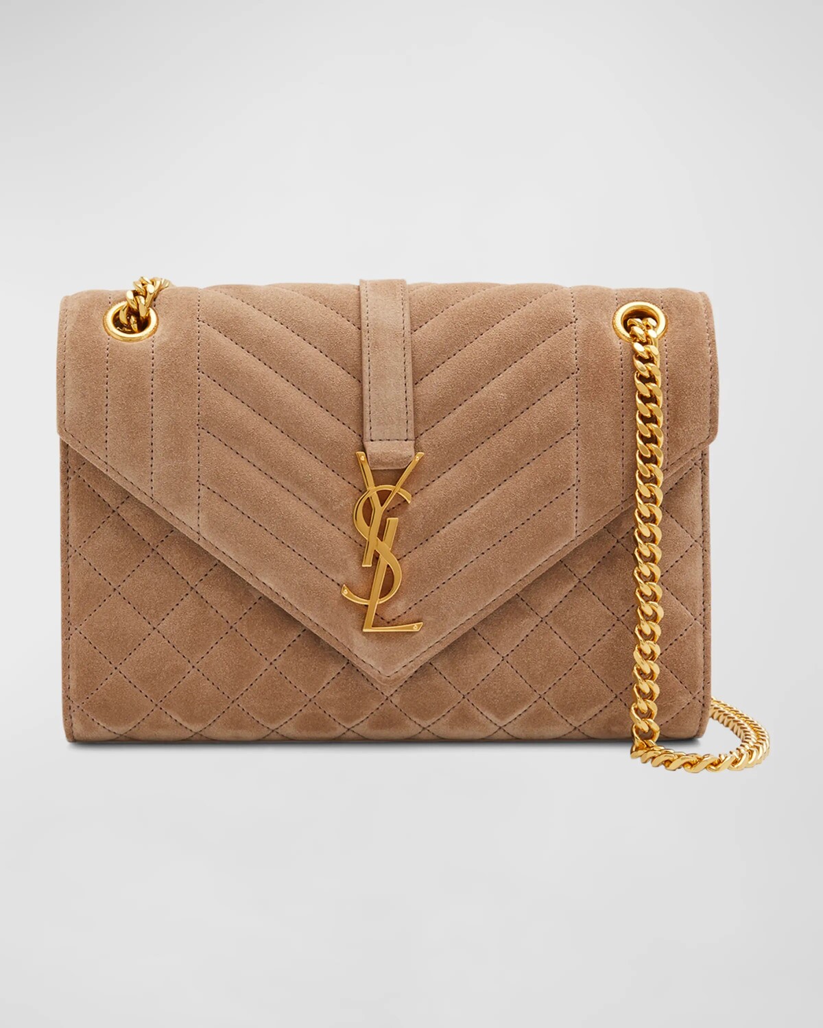Замшевая сумка через плечо Envelope Triquilt Medium YSL Saint Laurent, цвет Rosy Sand
Замшевая сумка через плечо Envelope Triquilt Medium YSL Saint Laurent, цвет Rosy Sand