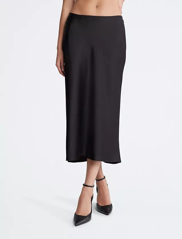 Юбка Calvin Klein Satin Midi, черный 
Юбка Calvin Klein Satin Midi, черный