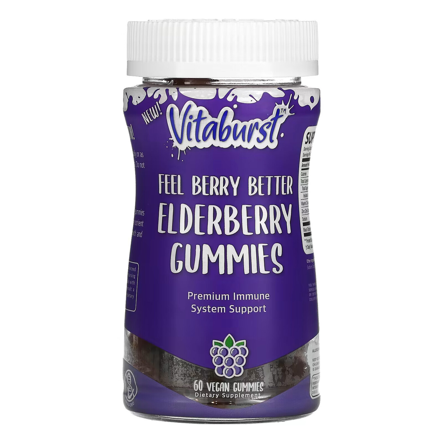 Vitaburst, Жевательные мармеладки с бузиной Feel Berry Better, со вкусом бузины, 60 веганских жевательных таблеток
Vitaburst, Жевательные мармеладки с бузиной Feel Berry Better, со вкусом бузины, 60 веганских жевательных таблеток