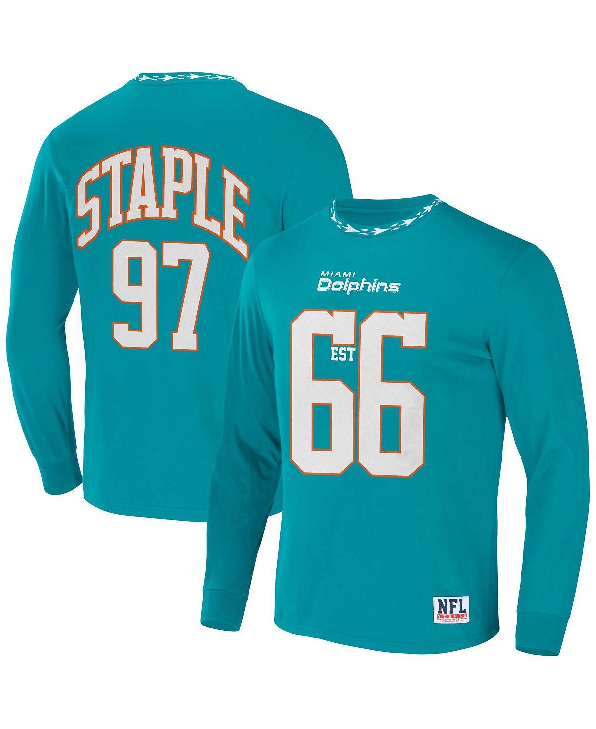 Мужская футболка nfl x staple teal miami dolphins core с длинным рукавом в стиле джерси NFL Properties, бирюзовый
Мужская футболка nfl x staple teal miami dolphins core с длинным рукавом в стиле джерси NFL Properties, бирюзовый