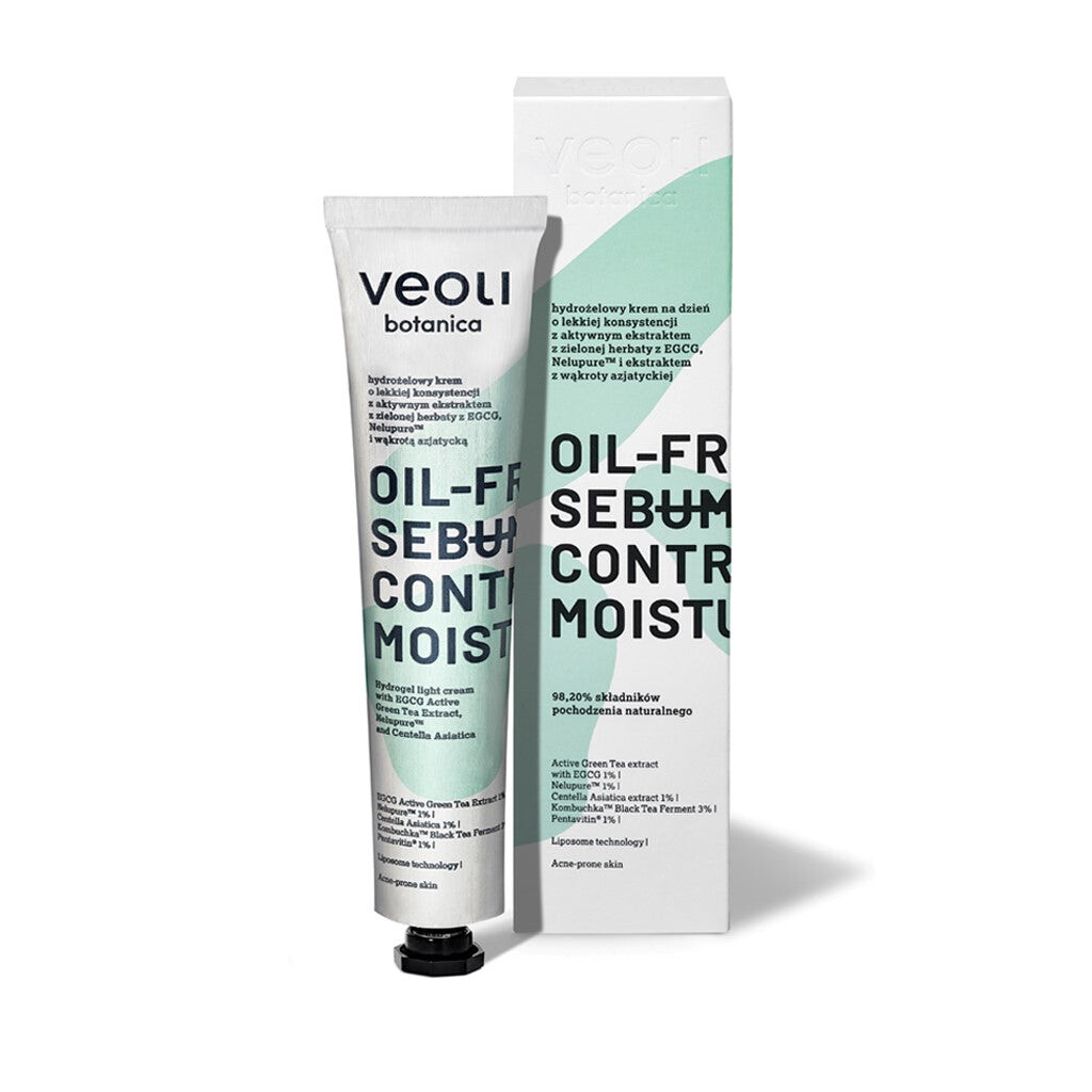 Veoli Botanica Oil-Free Sebum Control Moisturizer Гидрогелевый дневной крем с экстрактом зеленого чая 50мл
Veoli Botanica Oil-Free Sebum Control Moisturizer Гидрогелевый дневной крем с экстрактом зеленого чая 50мл