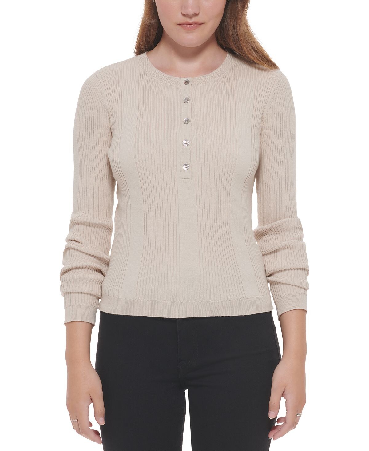 Женская хлопковая рубашка henley с длинными рукавами и пестрой резинкой Calvin Klein Jeans
Женская хлопковая рубашка henley с длинными рукавами и пестрой резинкой Calvin Klein Jeans