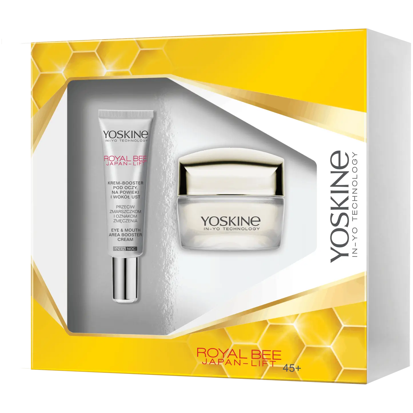 Yoskine Royal Bee набор: крем для лица 45+ на день и ночь, 50 мл + крем для глаз и век, 15 мл
Yoskine Royal Bee набор: крем для лица 45+ на день и ночь, 50 мл + крем для глаз и век, 15 мл