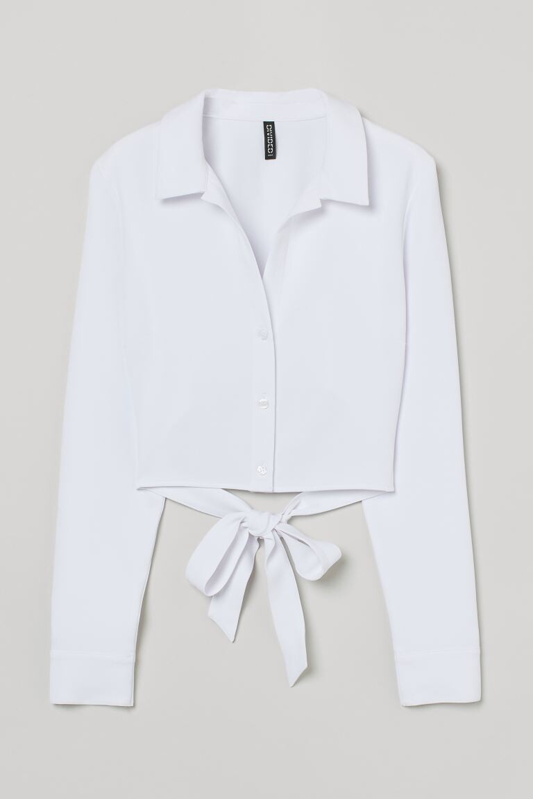 Блузка с завязками H&M, белый 
Блузка с завязками H&M, белый