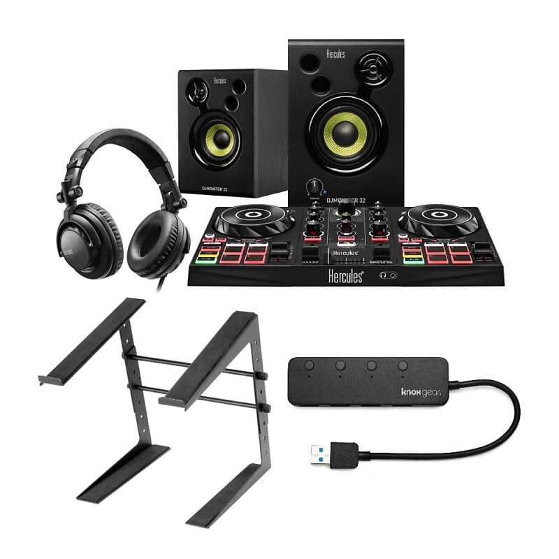 Учебный комплект Hercules DJ с подставкой для ноутбука и 4-портовым концентратором Knox Gear с интерфейсом USB 3.0 Hercules DJ Learning Kit with Laptop Stand and Gear 4-Port USB 3.0 Hub
Учебный комплект Hercules DJ с подставкой для ноутбука и 4-портовым концентратором Knox Gear с интерфейсом USB 3.0 Hercules DJ Learning Kit with Laptop Stand and Gear 4-Port USB 3.0 Hub