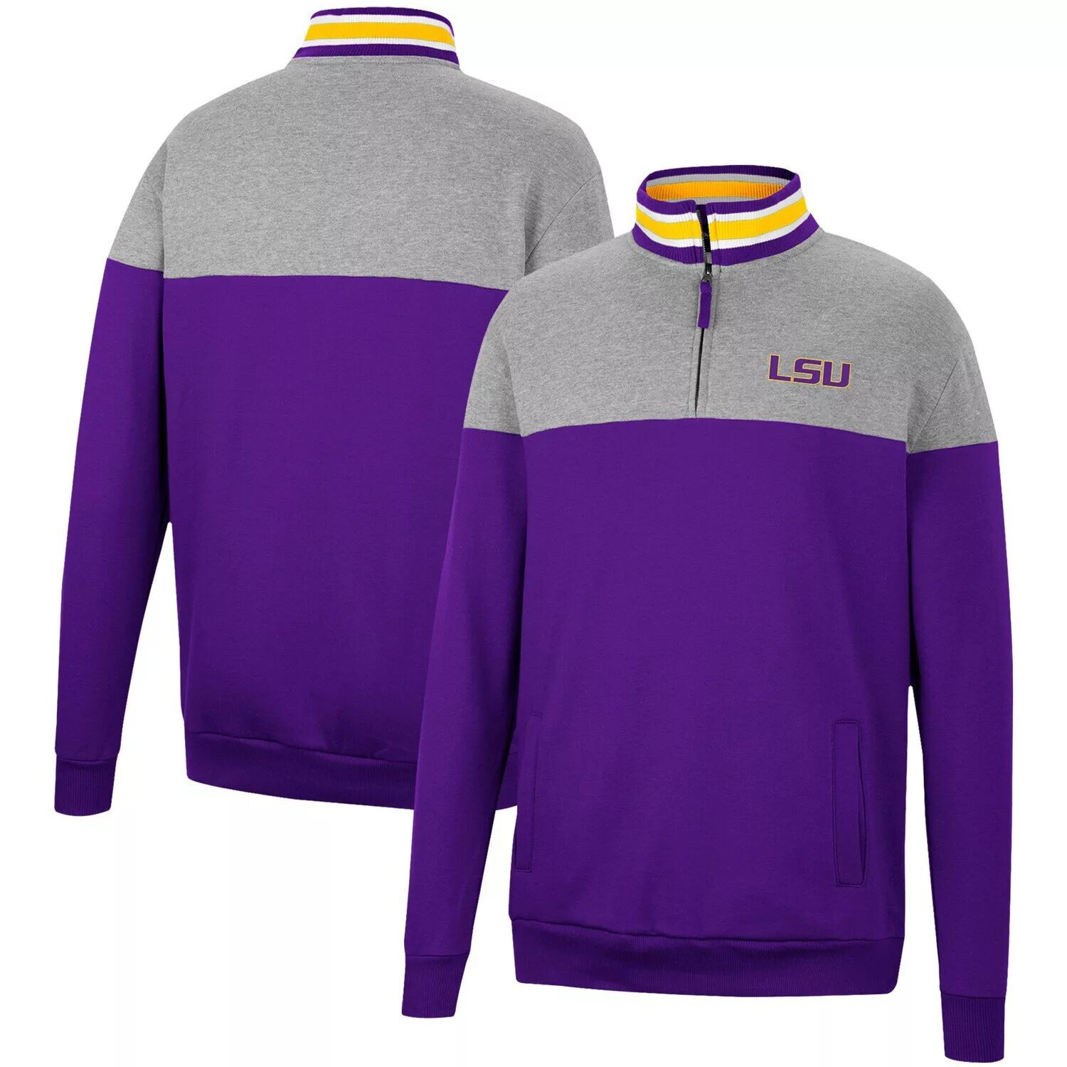 Мужской топ с застежкой-молнией на четверть LSU Tigers Be the Ball, серый/фиолетовый Colosseum
Мужской топ с застежкой-молнией на четверть LSU Tigers Be the Ball, серый/фиолетовый Colosseum