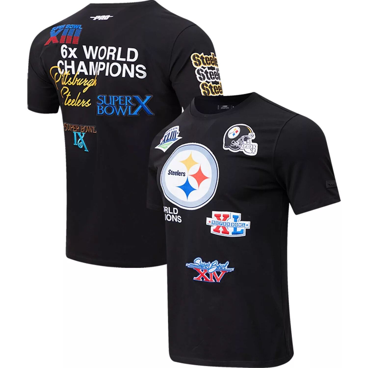 Мужская футболка Pro Standard черная Pittsburgh Steelers 6x Super Bowl Champions, Черный
Мужская футболка Pro Standard черная Pittsburgh Steelers 6x Super Bowl Champions, Черный