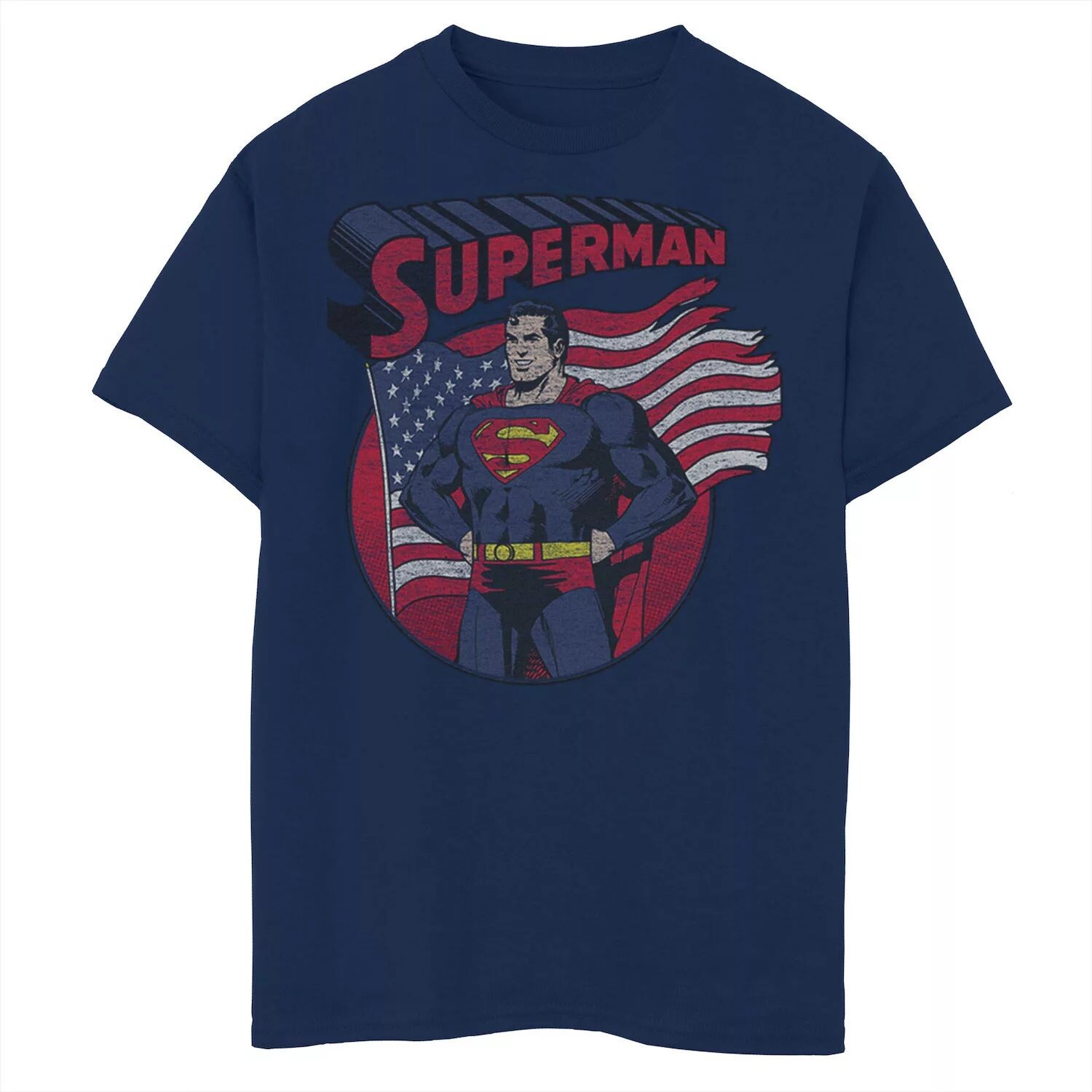 Футболка с рваным флагом и рисунком Супермена для мальчиков 8–20 лет DC Comics Licensed Character
Футболка с рваным флагом и рисунком Супермена для мальчиков 8–20 лет DC Comics Licensed Character