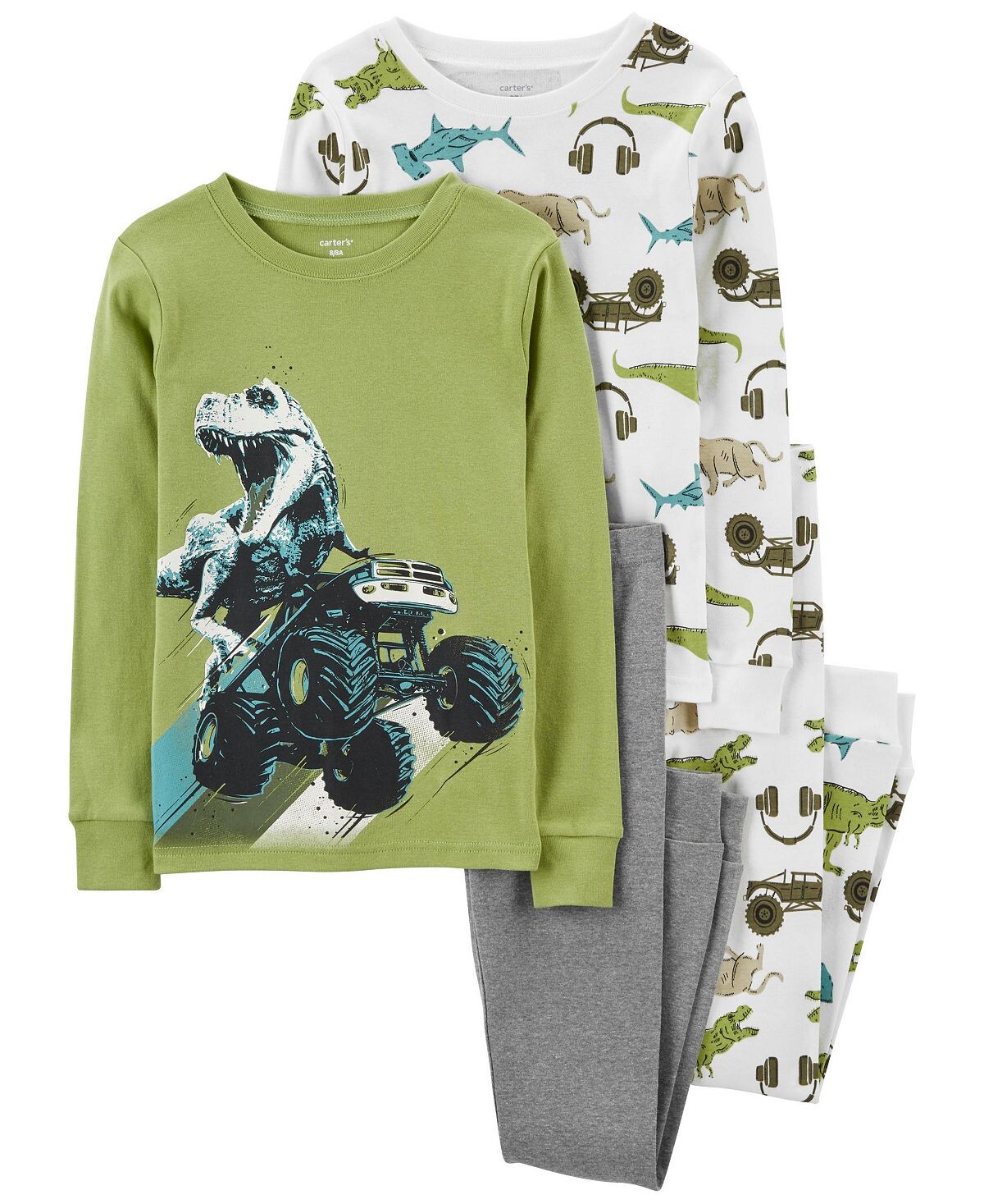 Пижама Big Boys Monster Truck Dinosaur из 100% плотно прилегающего хлопка, комплект из 4 предметов Carter's
Пижама Big Boys Monster Truck Dinosaur из 100% плотно прилегающего хлопка, комплект из 4 предметов Carter's