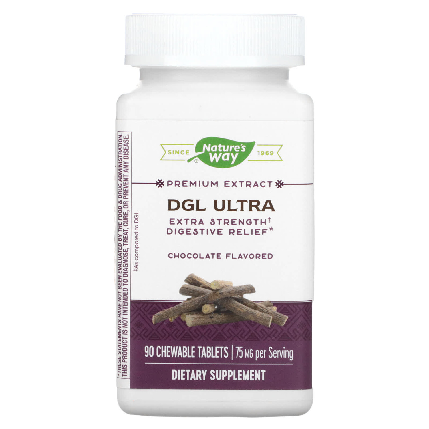DGL Ultra, Extra Strength для облегчения пищеварения, немецкий шоколад, 75 мг, 90 жевательных таблеток, Nature's Way
DGL Ultra, Extra Strength для облегчения пищеварения, немецкий шоколад, 75 мг, 90 жевательных таблеток, Nature's Way