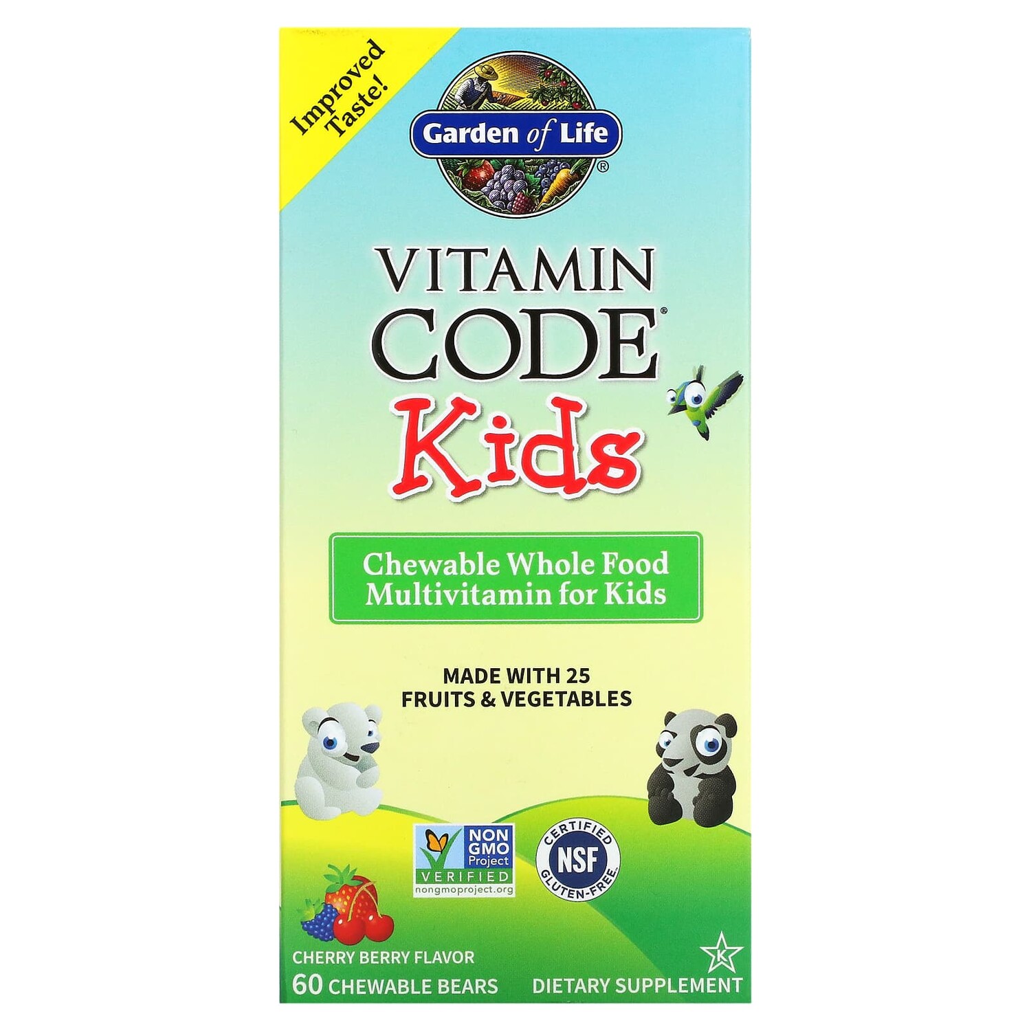 Vitamin Code, цельнопищевые мультивитамины для детей, вишня, 60 жевательных мишек, Garden of Life
Vitamin Code, цельнопищевые мультивитамины для детей, вишня, 60 жевательных мишек, Garden of Life