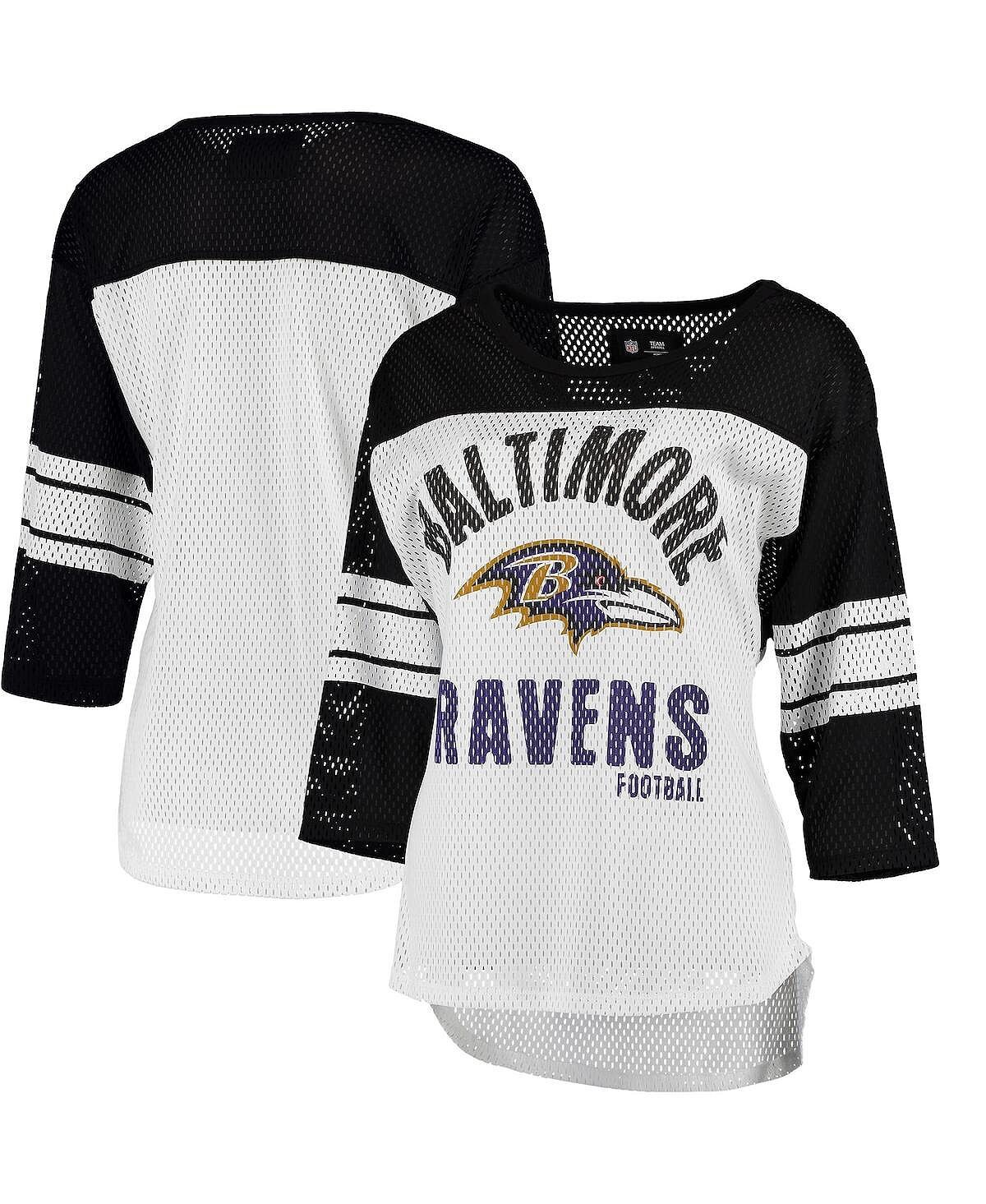 Женская бело-черная сетчатая футболка с рукавами три четверти Baltimore Ravens First Team G-III 4Her by Carl Banks
Женская бело-черная сетчатая футболка с рукавами три четверти Baltimore Ravens First Team G-III 4Her by Carl Banks