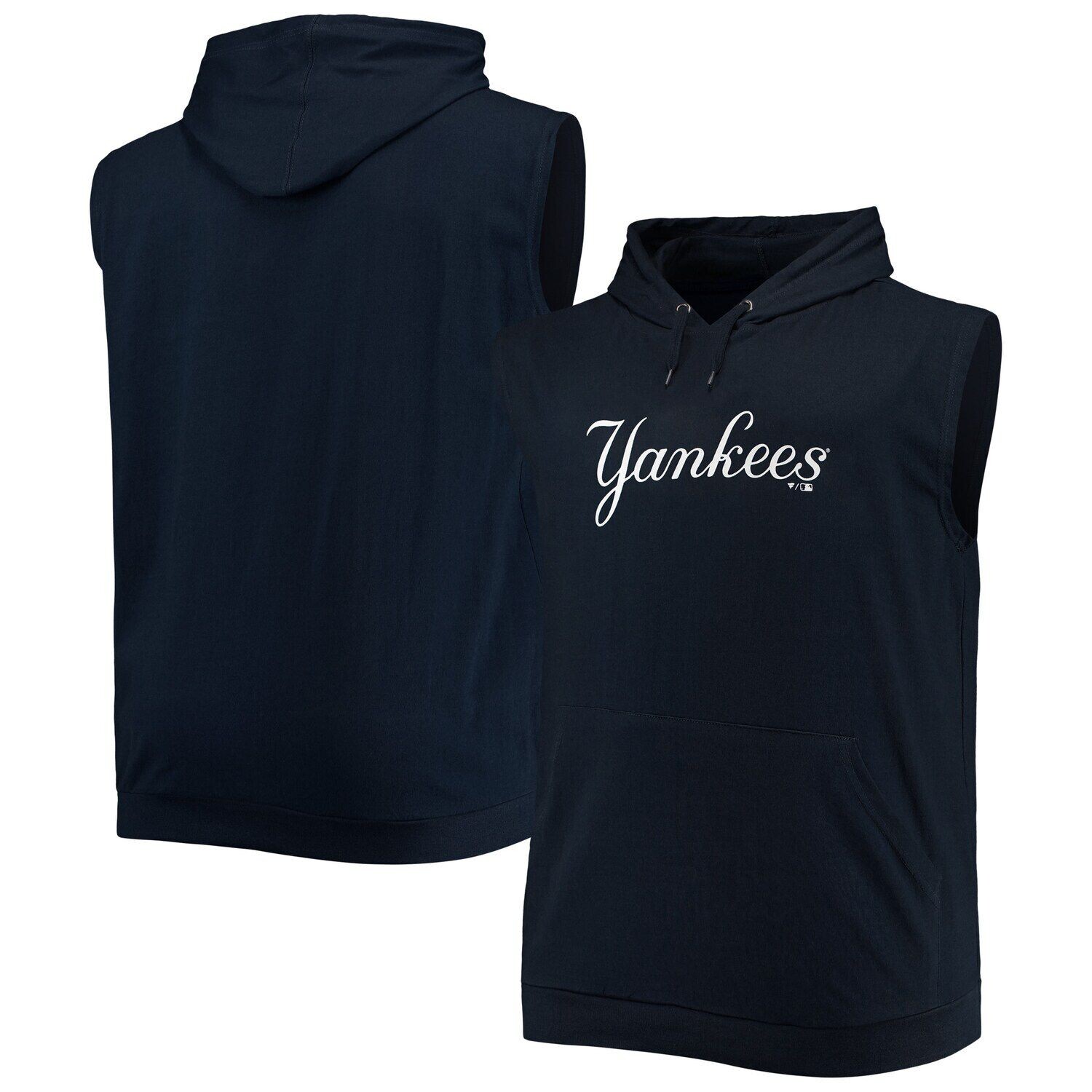 Мужской темно-синий пуловер без рукавов с капюшоном New York Yankees Jersey Muscle
Мужской темно-синий пуловер без рукавов с капюшоном New York Yankees Jersey Muscle