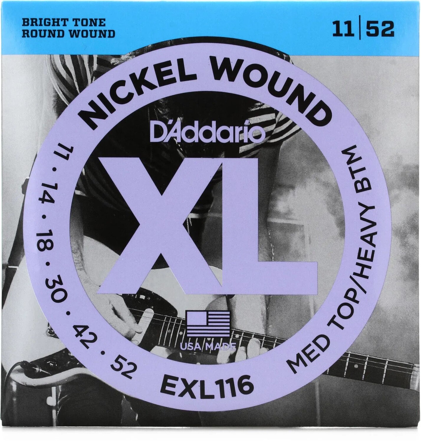 Струны для электрогитары D'Addario EXL116XL с никелевой обмоткой - .011-.052 средний верх/тяжелый низ
Струны для электрогитары D'Addario EXL116XL с никелевой обмоткой - .011-.052 средний верх/тяжелый низ