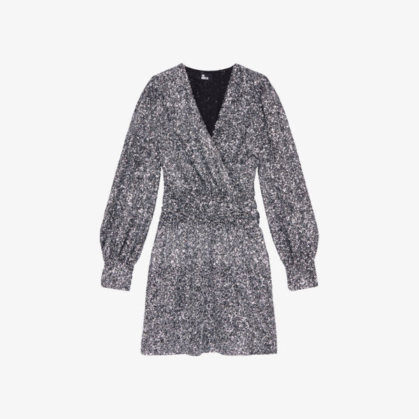 Тканое мини-платье с длинными рукавами и пайетками The Kooples, серебряный, Серый
Тканое мини-платье с длинными рукавами и пайетками The Kooples, серебряный, Серый