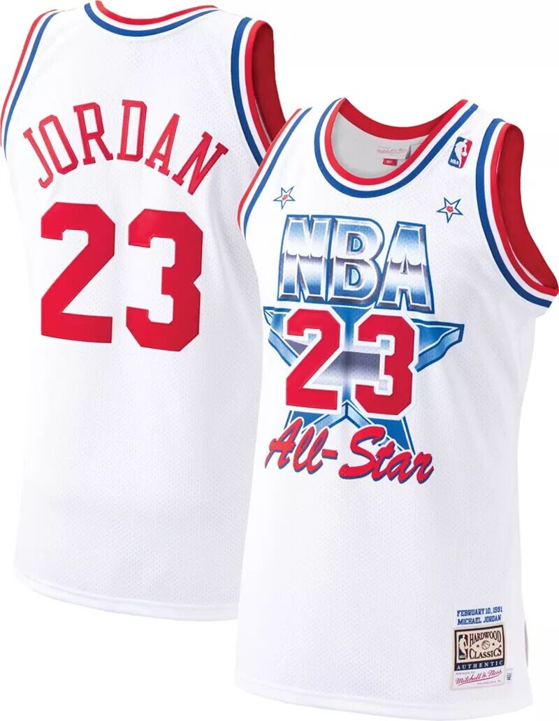 Мужская футболка Mitchell & Ness Michael Jordan № 23, подлинная белая майка Матча звезд НБА 1991 года.
Мужская футболка Mitchell & Ness Michael Jordan № 23, подлинная белая майка Матча звезд НБА 1991 года.