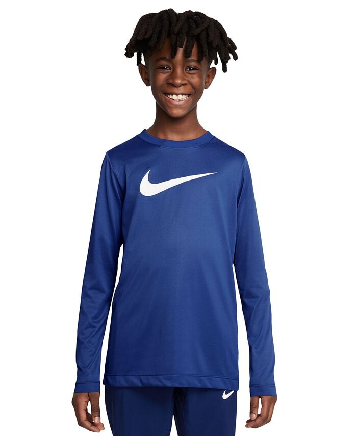 Тренировочная футболка с длинными рукавами и логотипом Big Kids Dri-FIT Legend Nike, синий
Тренировочная футболка с длинными рукавами и логотипом Big Kids Dri-FIT Legend Nike, синий