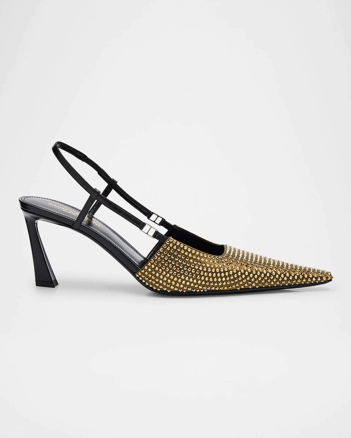 Туфли-лодочки с пяткой на пятке с блестящими стразами Saint Laurent, цвет Kakine
Туфли-лодочки с пяткой на пятке с блестящими стразами Saint Laurent, цвет Kakine