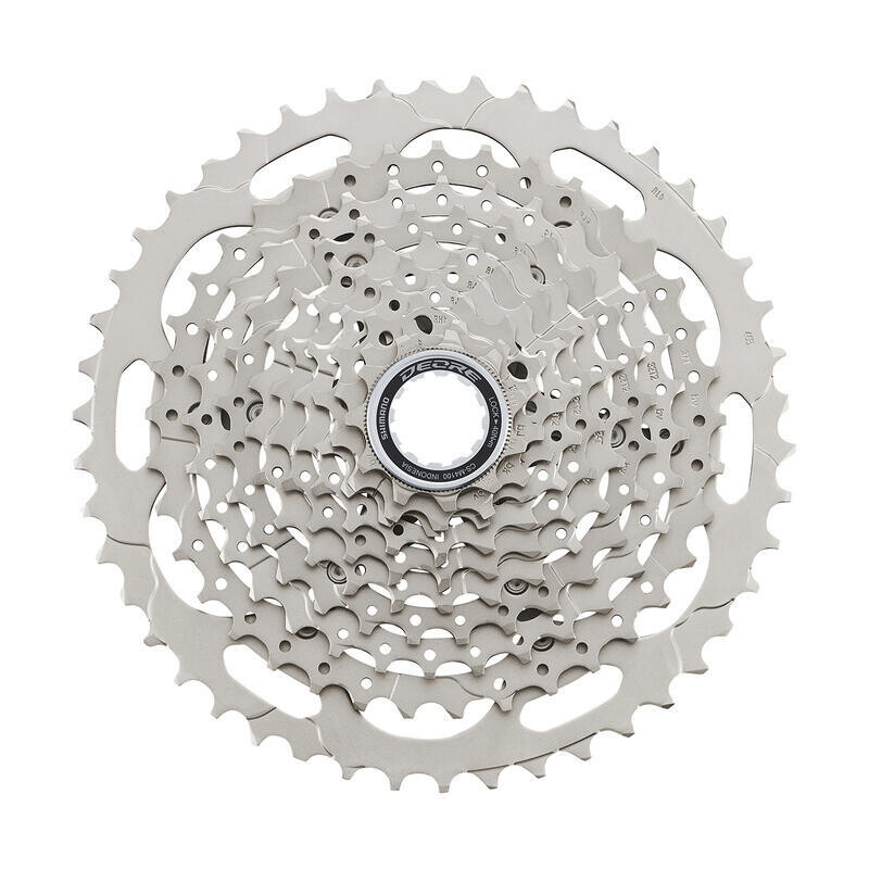 Кассета Deore CS-M4100 10-скоростная SHIMANO, бесцветный / бесцветный / серебристый
Кассета Deore CS-M4100 10-скоростная SHIMANO, бесцветный / бесцветный / серебристый