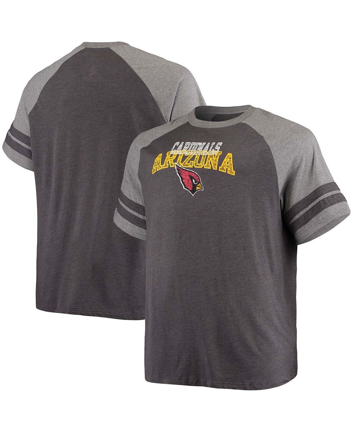 Мужская футболка big and tall charcoal grey arizona cardinals с двумя полосками tri-blend реглан Fanatics, мульти
Мужская футболка big and tall charcoal grey arizona cardinals с двумя полосками tri-blend реглан Fanatics, мульти