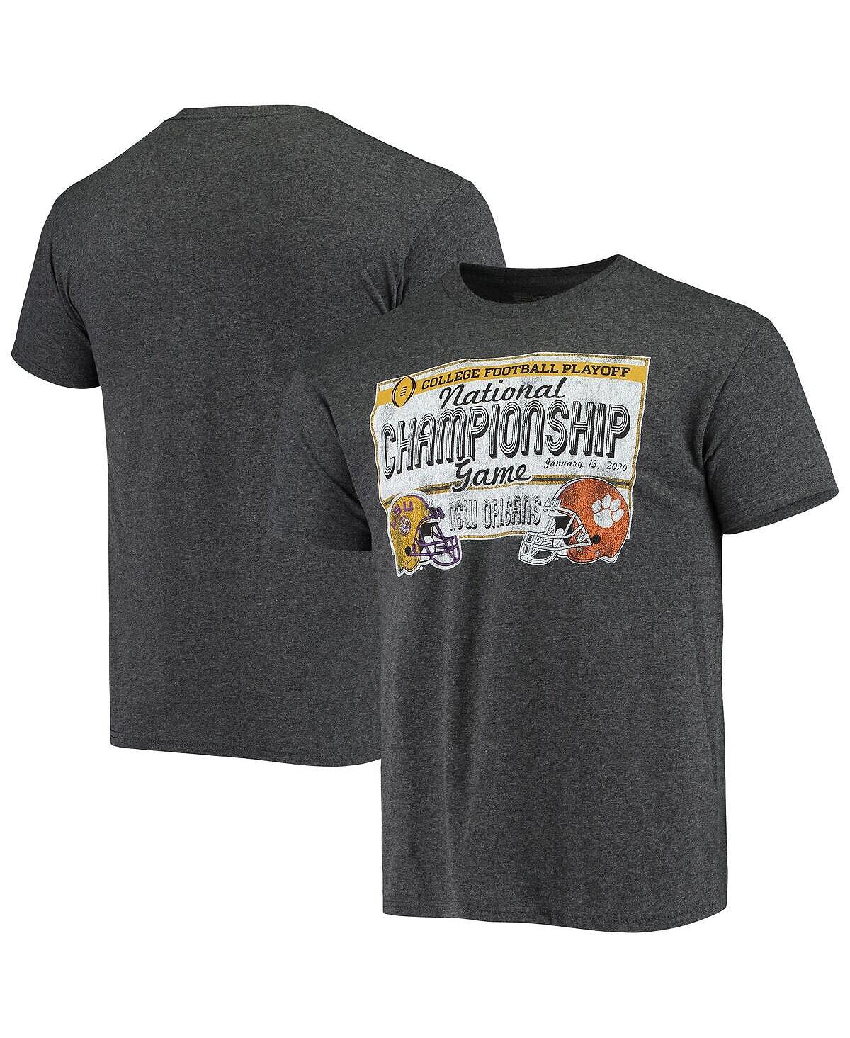 Мужская футболка heather charcoal clemson tigers vs. lsu tigers 2020 college football playoff national championship game game The Victory, мульти
Мужская футболка heather charcoal clemson tigers vs. lsu tigers 2020 college football playoff national championship game game The Victory, мульти