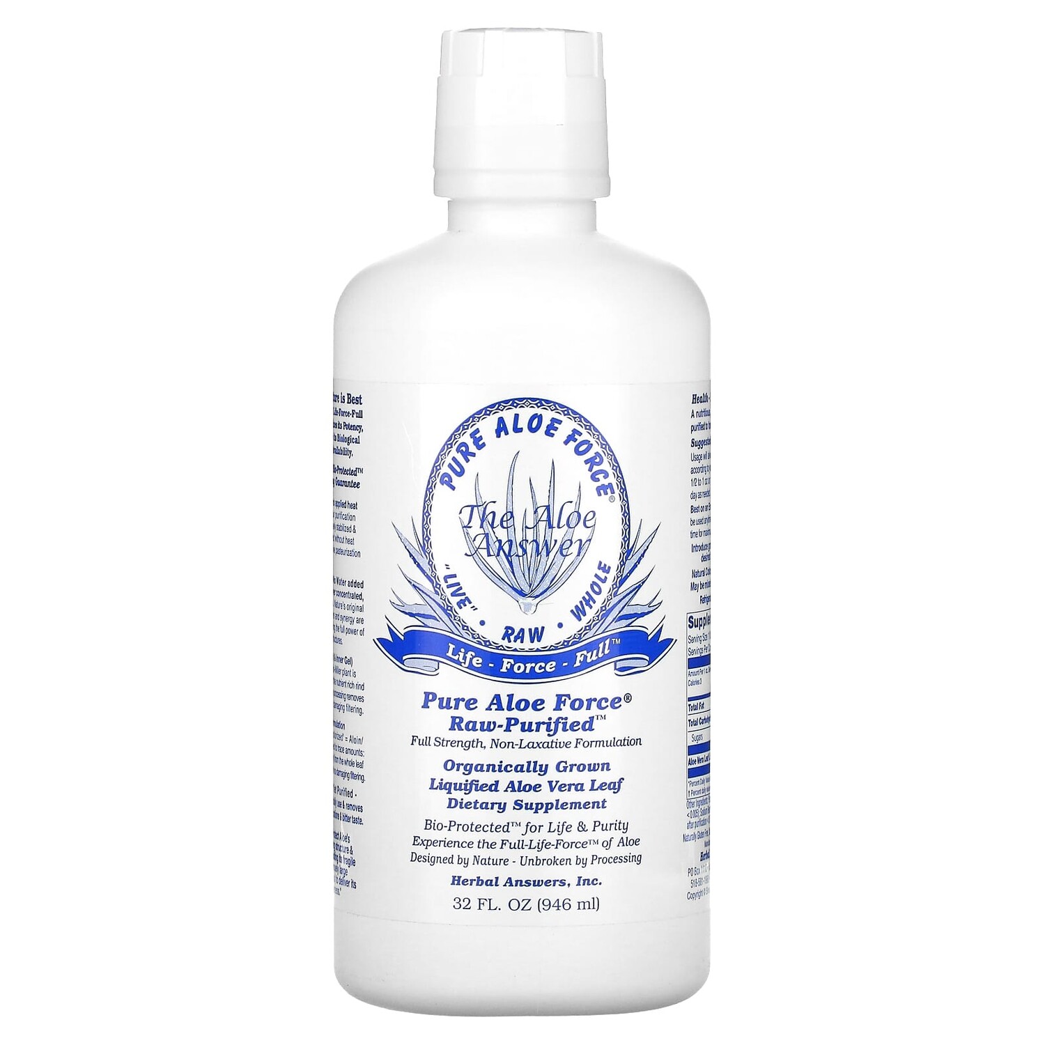 Inc, Pure Aloe Force, жидкие листья алоэ вера, 946 мл (32 жидк. Унции), Herbal Answers
Inc, Pure Aloe Force, жидкие листья алоэ вера, 946 мл (32 жидк. Унции), Herbal Answers