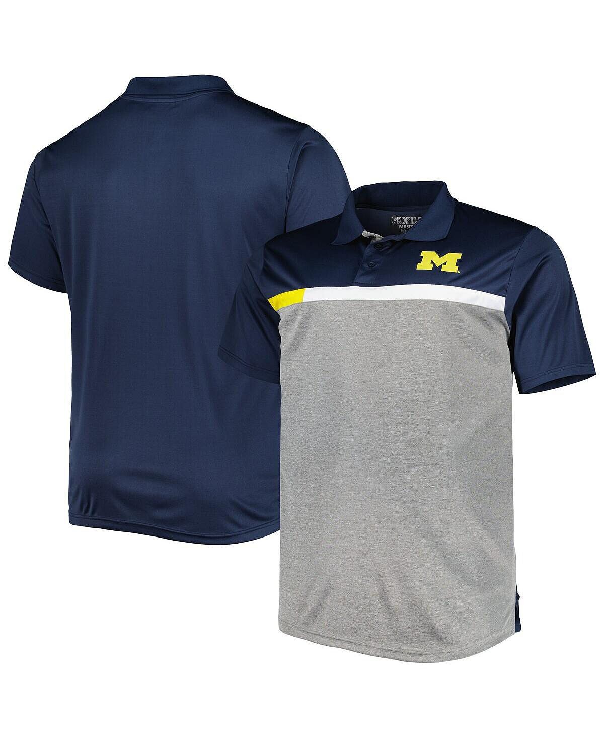 Мужская темно-синяя, серая рубашка-поло michigan wolverines big and tall Profile, мульти
Мужская темно-синяя, серая рубашка-поло michigan wolverines big and tall Profile, мульти