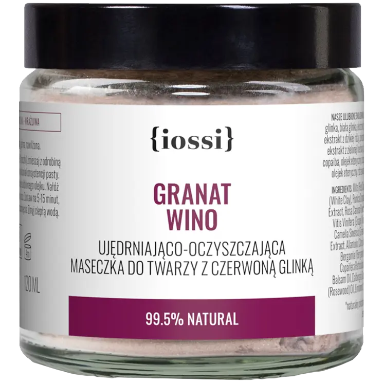 Iossi Granat Wino укрепляющая и очищающая маска для лица с красной глиной, 120 мл
Iossi Granat Wino укрепляющая и очищающая маска для лица с красной глиной, 120 мл
