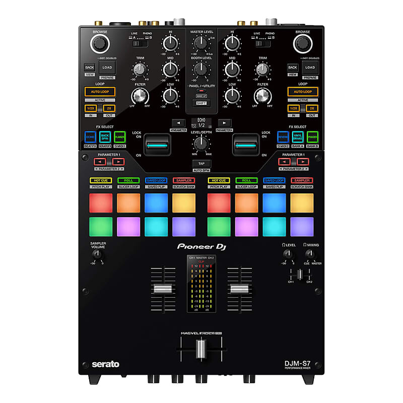 Pioneer DJM-S7 2-канальный цифровой микшер Serato - черный DJM-S7 2-Channel Serato Digital Mixer
Pioneer DJM-S7 2-канальный цифровой микшер Serato - черный DJM-S7 2-Channel Serato Digital Mixer
