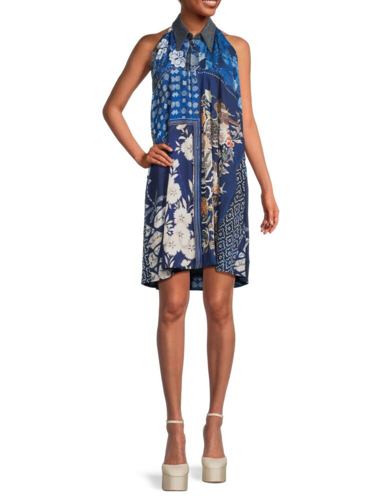 Платье-рубашка с воротником и цветочным принтом Roberto Cavalli, цвет Blue White
Платье-рубашка с воротником и цветочным принтом Roberto Cavalli, цвет Blue White
