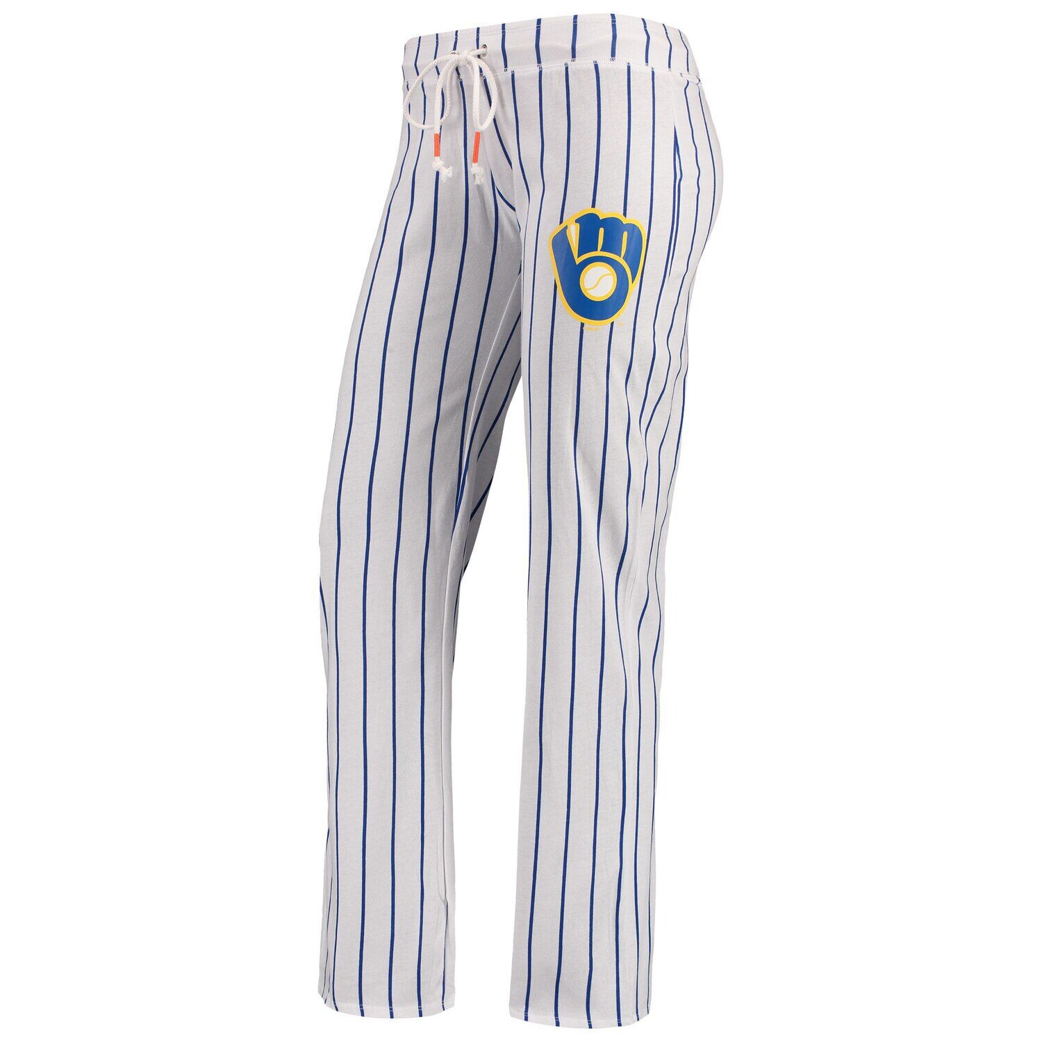 Женские спортивные белые брюки для сна Milwaukee Brewers Vigor в тонкую полоску Concepts
Женские спортивные белые брюки для сна Milwaukee Brewers Vigor в тонкую полоску Concepts