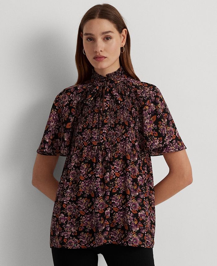 Женская плиссированная блузка из жоржета с цветочным принтом Lauren Ralph Lauren, мультиколор
Женская плиссированная блузка из жоржета с цветочным принтом Lauren Ralph Lauren, мультиколор