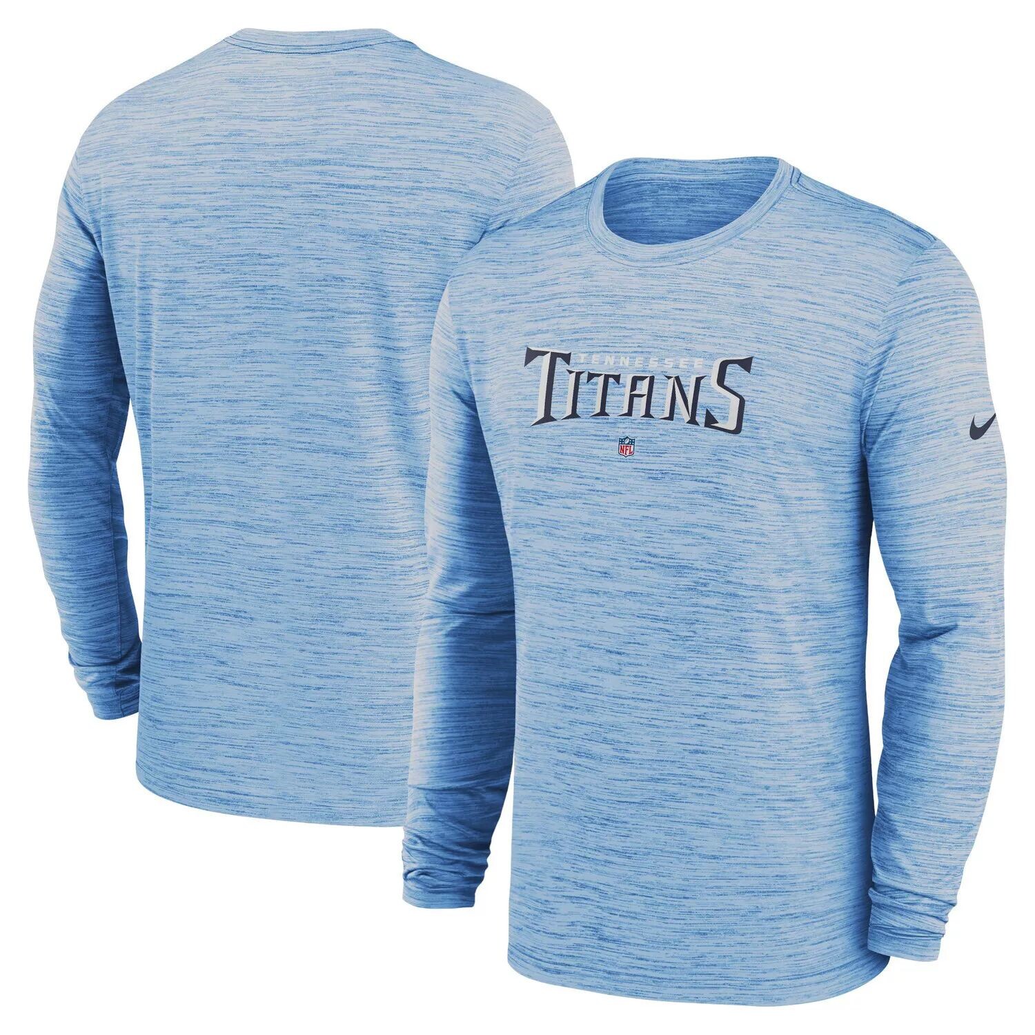 Мужская голубая футболка с длинным рукавом Tennessee Titans Sideline Team Velocity Performance Nike
Мужская голубая футболка с длинным рукавом Tennessee Titans Sideline Team Velocity Performance Nike