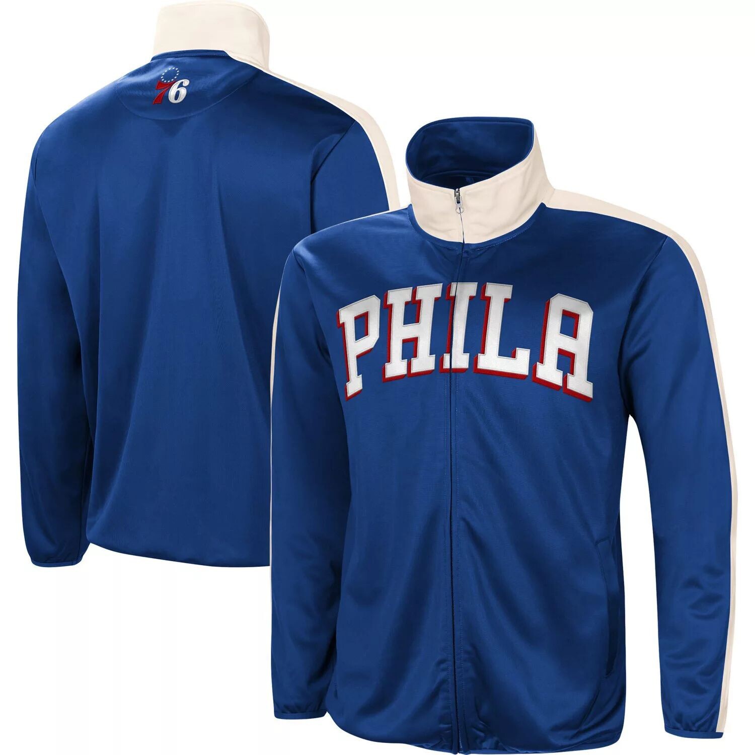Мужская спортивная куртка Carl Banks Royal/White Philadelphia 76ers Zone Blitz Tricot с молнией во всю длину G-III
Мужская спортивная куртка Carl Banks Royal/White Philadelphia 76ers Zone Blitz Tricot с молнией во всю длину G-III