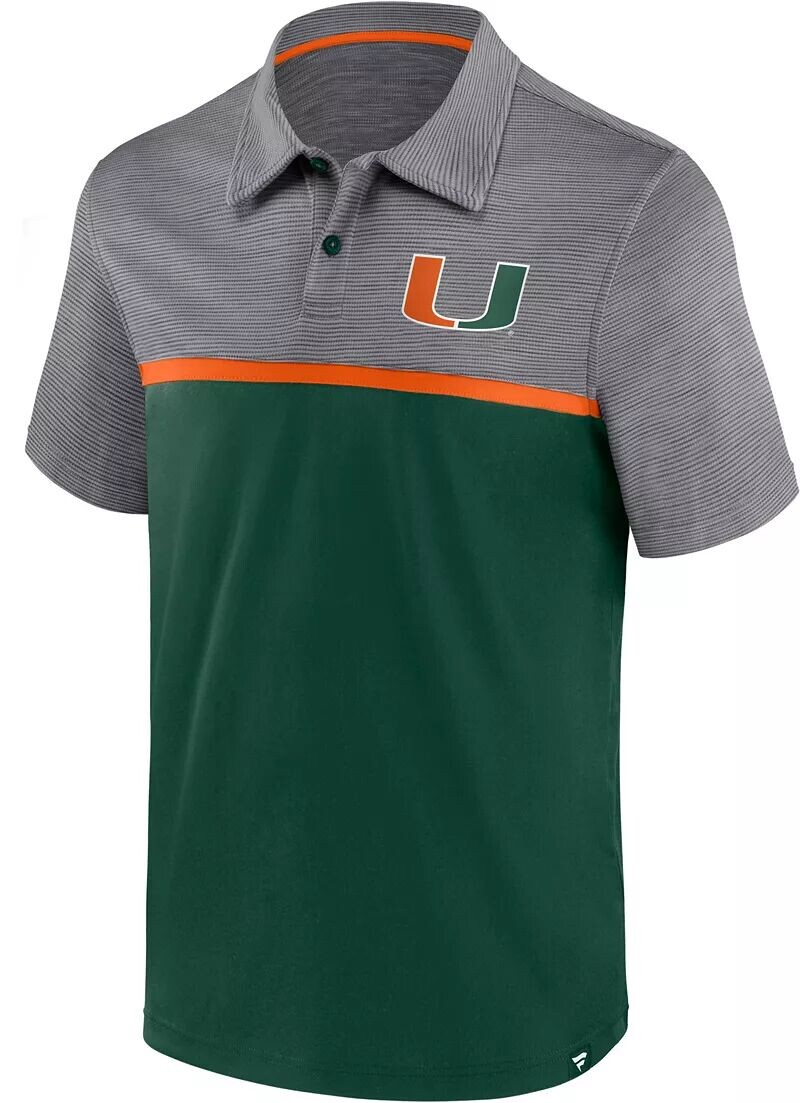 Мужская рубашка-поло NCAA Miami Hurricanes серого/зеленого цвета с полосками
Мужская рубашка-поло NCAA Miami Hurricanes серого/зеленого цвета с полосками