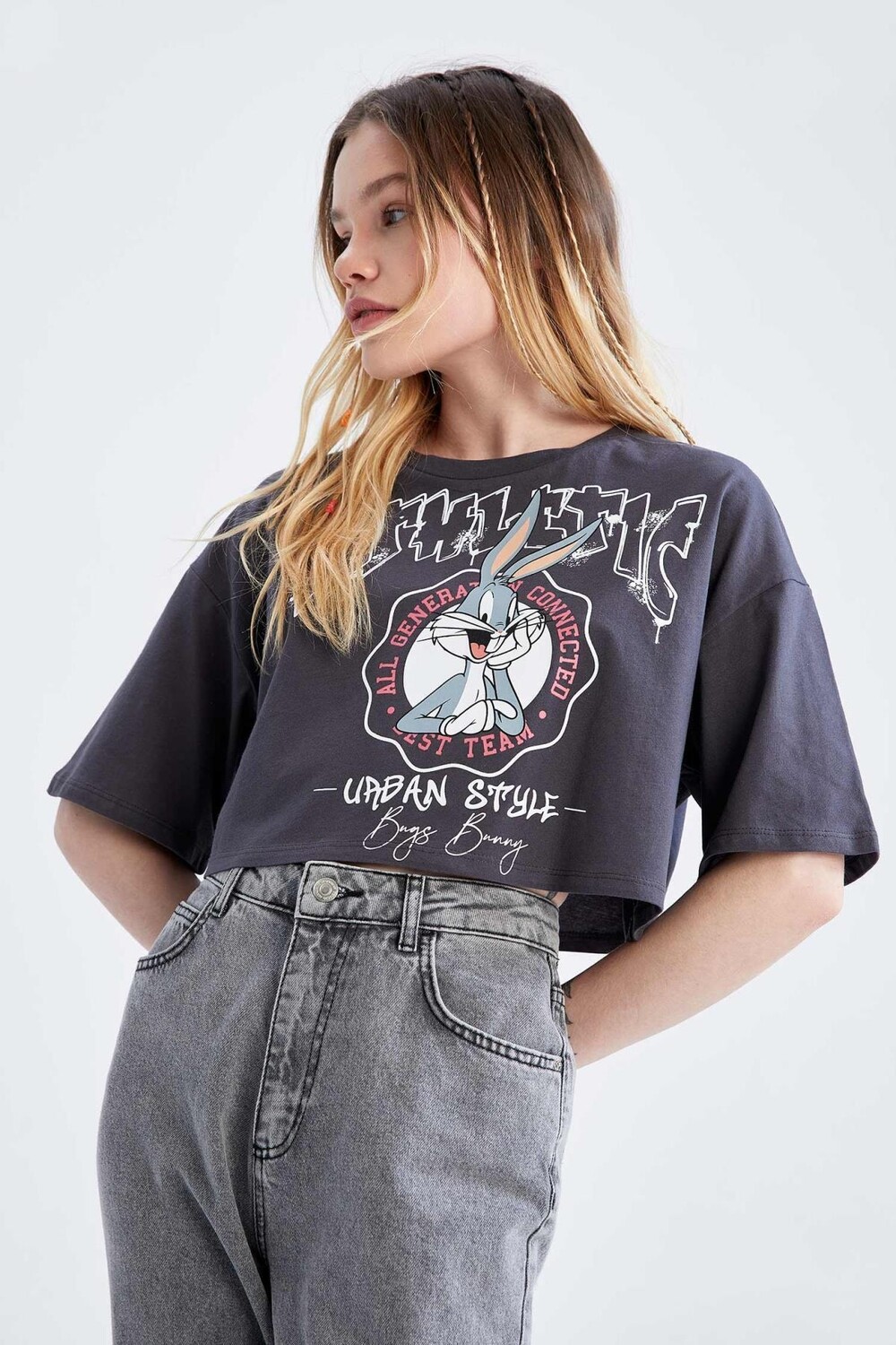 Футболка с круглым вырезом Cool Oversize из 100% хлопка Looney Tunes DeFacto, серый
Футболка с круглым вырезом Cool Oversize из 100% хлопка Looney Tunes DeFacto, серый