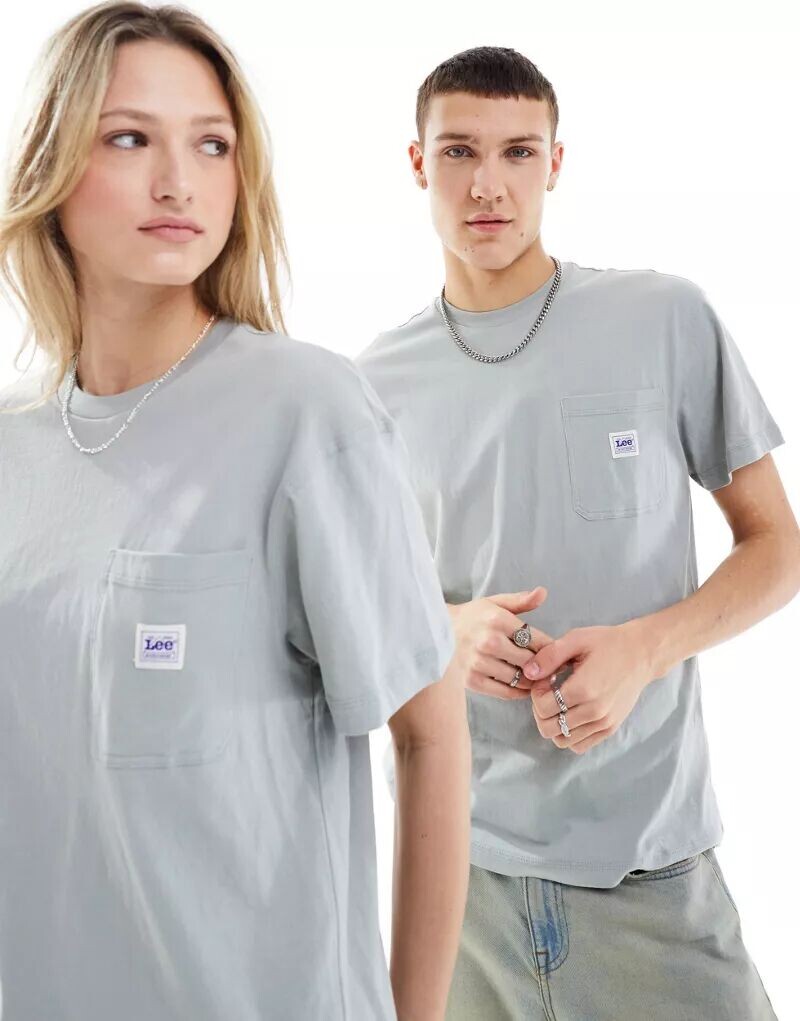Светло-зеленая и синяя футболка свободного кроя унисекс Lee Workwear с нагрудным карманом с логотипом, Серый
Светло-зеленая и синяя футболка свободного кроя унисекс Lee Workwear с нагрудным карманом с логотипом, Серый
