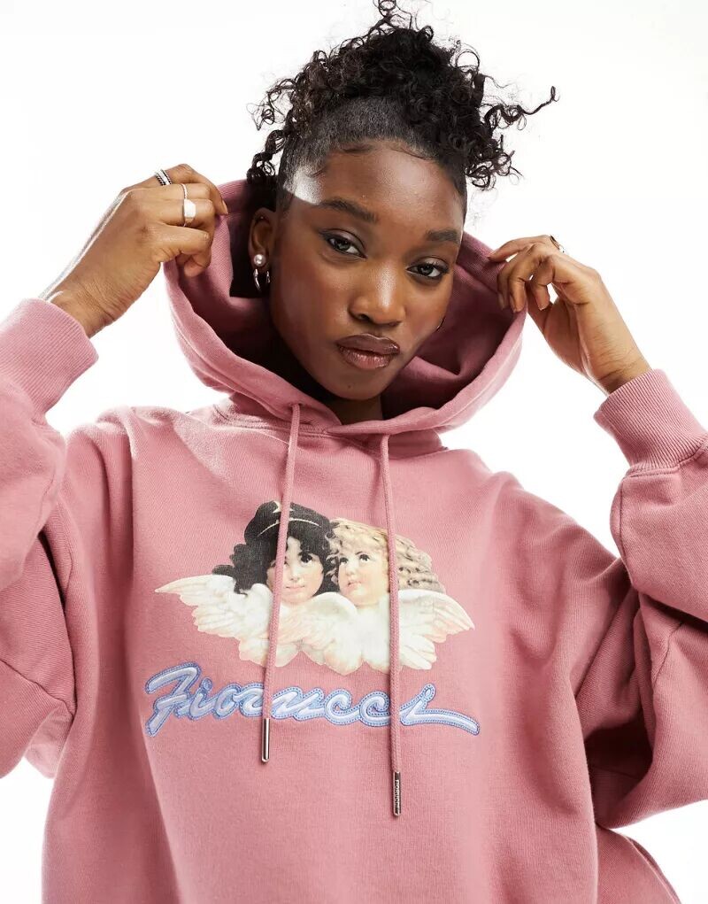Свободная розовая толстовка с изображением ангела Fiorucci и логотипом в виде волнистой линии
Свободная розовая толстовка с изображением ангела Fiorucci и логотипом в виде волнистой линии