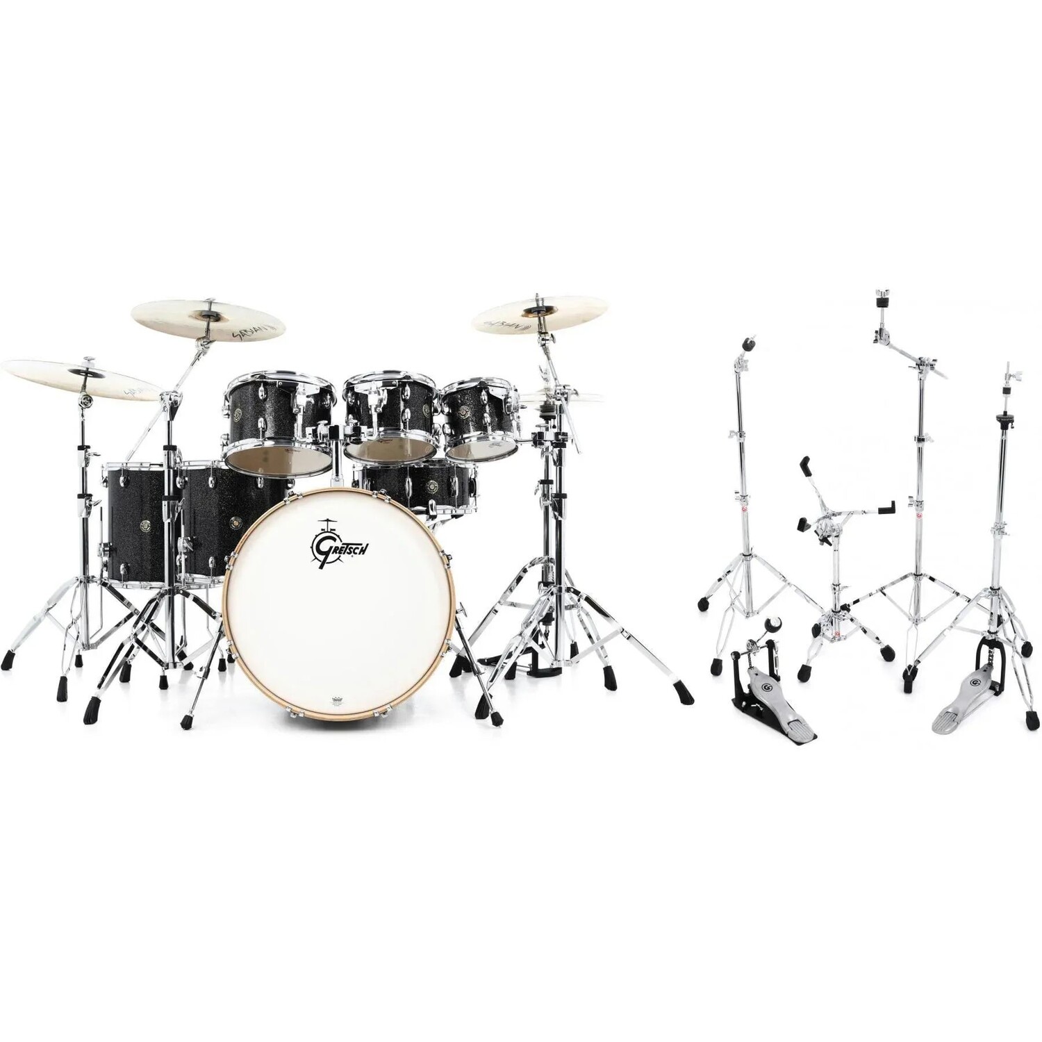 Gretsch Drums Catalina Maple CM1-E826P Набор из 7 предметов с малым барабаном и комплектом оборудования — Black Stardust
Gretsch Drums Catalina Maple CM1-E826P Набор из 7 предметов с малым барабаном и комплектом оборудования — Black Stardust