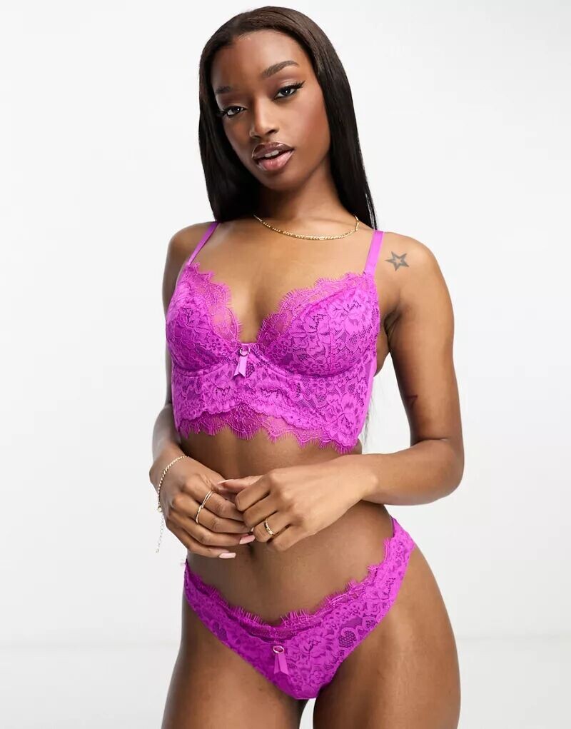 Розовый и фиолетовый кружевной удлиненный бюстгальтер без подкладки Ann Summers Beloved
Розовый и фиолетовый кружевной удлиненный бюстгальтер без подкладки Ann Summers Beloved