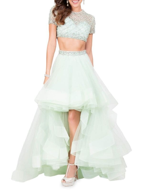 Комплект Terani Couture из двух частей: топа illusion и многоярусной юбки с бисером, mint
Комплект Terani Couture из двух частей: топа illusion и многоярусной юбки с бисером, mint