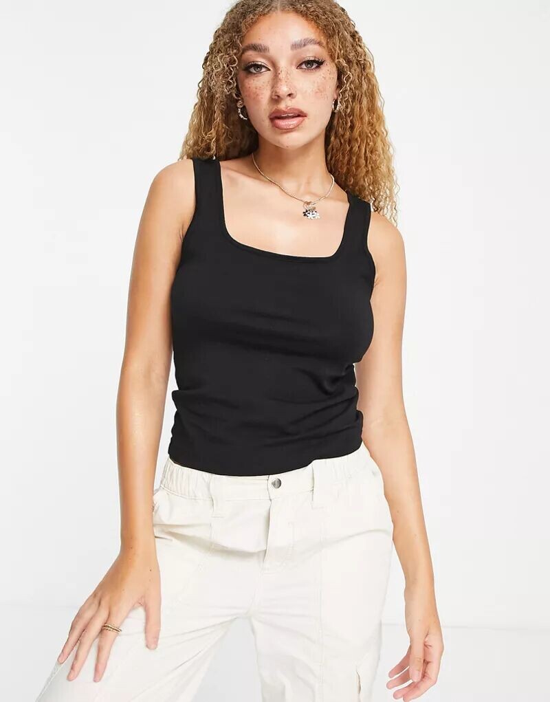 Черная майка с овальным вырезом спереди и сзади ASOS Hourglass, Коричневый
Черная майка с овальным вырезом спереди и сзади ASOS Hourglass, Коричневый